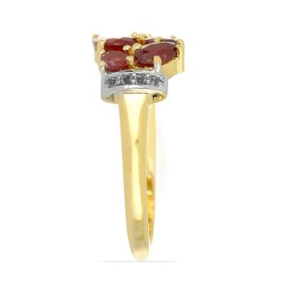 BUY STERLING SILVER NATURAL GLASS FILLED RUBY GEMSTONE STYLISH RING